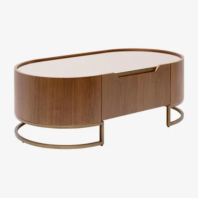 Westwing Oval Walnut Wood Coffee Table Giorgio