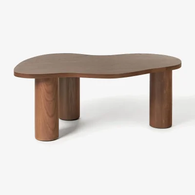 Westwing Oak Wood Coffee Table Didi in Organic Shape