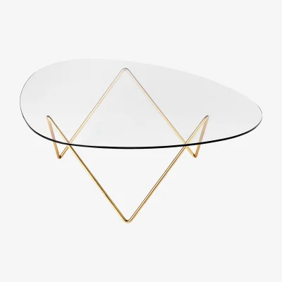 Westwing Oval Coffee Table Pedrera with Glass Top