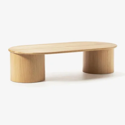 Westwing Oval Oak Wood Coffee Table Didi