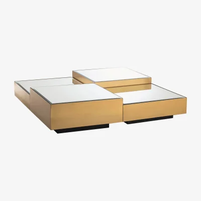 Westwing Mirrored Coffee Tables Esposito, Set of 4