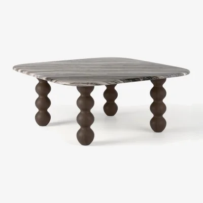 Westwing Marble Coffee Table Lyndi with Oak Legs