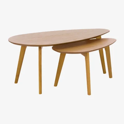 Westwing Wooden Coffee Tables Bloom, Set of 2