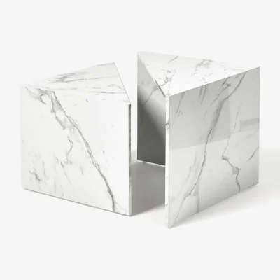 Westwing Coffee Tables Vilma in Marble Effect, Set of 2
