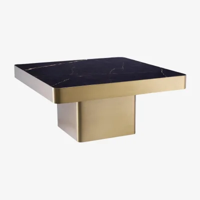 Westwing Coffee Table Luxus with Marble-effect Top
