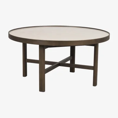 Westwing Round Oak Wood Coffee Table Marsden, Ø 90 cm