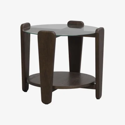 Westwing Round Oak Wood Coffee Table Arran