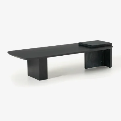 Westwing Oak Wood and Marble Coffee Table Naida