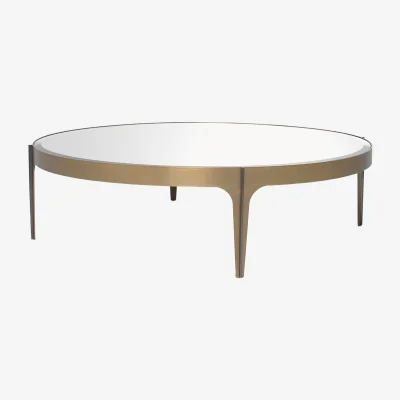 Westwing Round Coffee Table Artemisa with Mirrored Top
