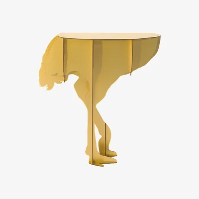 Amara ibride - Mobilier de Compagnie - Ostrich Wall Console - Diva Gold