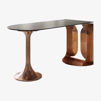 Amara Zanetto - Madurai Console Table - Smoked Glass/Copper