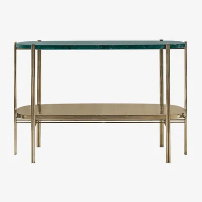 Amara Essential Home - Craig Console - Polished Brass/Polished Guatemala Marble