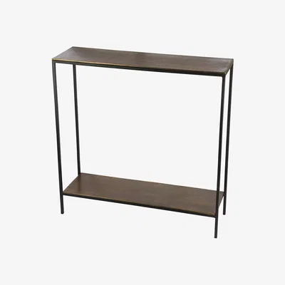 Amara Retreat - Thin Top Console Table with Base - Antique Brass
