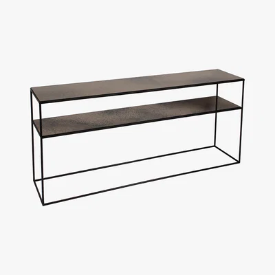 Amara Ethnicraft - Heavy Aged Mirror Sofa Console - Bronze Copper Leaf