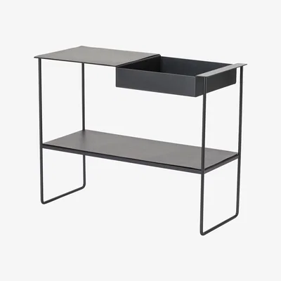 Amara LIND DNA - Bull Storage Console Table with 2 Racks - Black