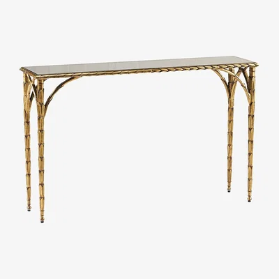Amara William Yeoward - Bastian Console Table - Bronze with Matt Gilding & Mirrored Top
