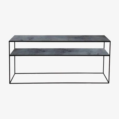 Amara Ethnicraft - Heavy Aged Mirror Sofa Console - Charcoal