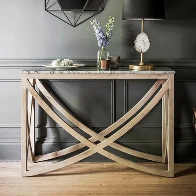 Atkin & Thyme Lily Marble Top Console Table