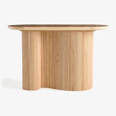 Anthropologie Scout Burl Wood Fluted Console Table