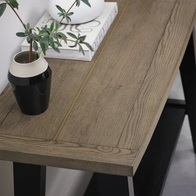Arighi Bianchi Highgate Weathered Oak Console Table With Shelf