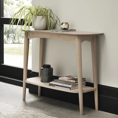 Arighi Bianchi Brondby Scandi Oak Console Table with Shelf