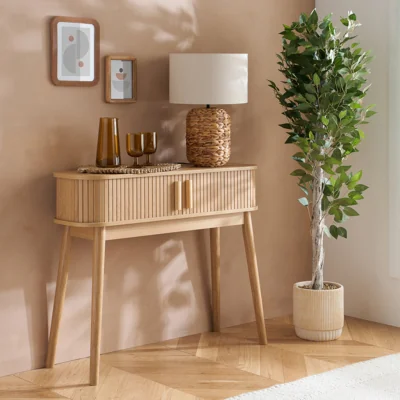 Arighi Bianchi Tiffany Fluted Console Table, Oak