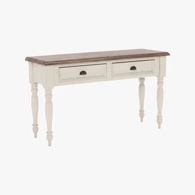 Barker and Stonehouse Carisbrooke Reclaimed Wood Sofa Table, Stucco White