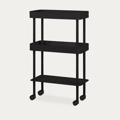 Bombinate.com Vulcano Black Nolle Console 3-tier with Wheels
