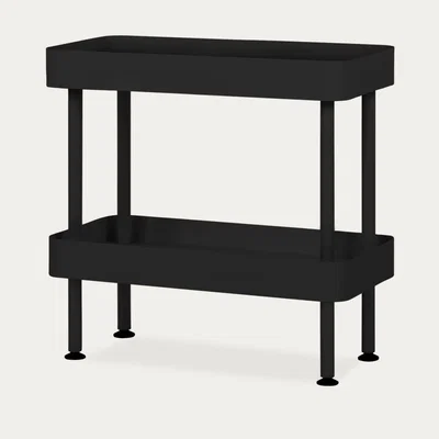 Bombinate.com Vulcano Black Nolle Console 2-tier with Feet