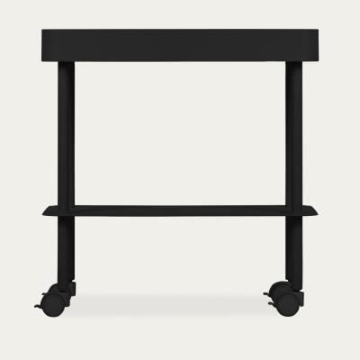 Bombinate.com Vulcano Black Nolle Console 2-tier with Wheels