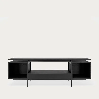Bombinate.com European Black Stained Oak CONTE Vinyl Console