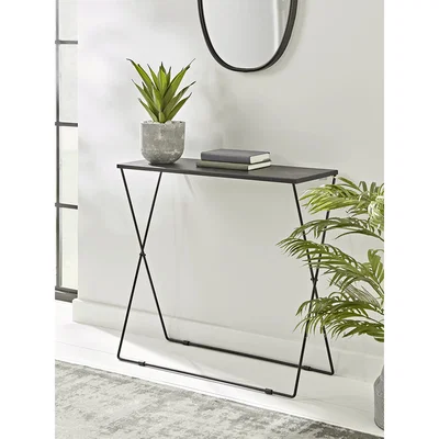 Cox and Cox NEW Slim Black Folding Console Table