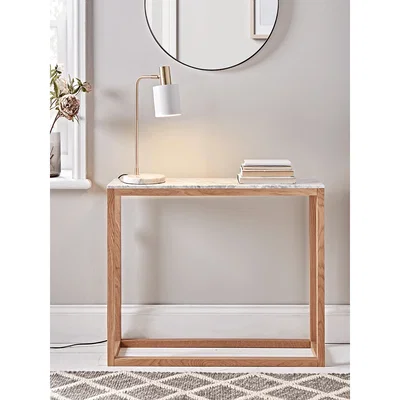 Cox and Cox Oak & Marble Console Table