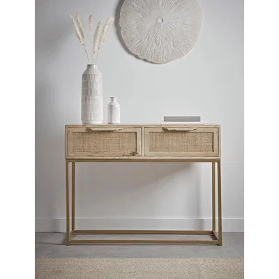 Cox and Cox NEW Flat Rattan Webbing Console Table