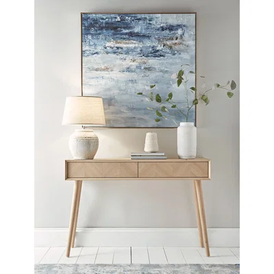 Cox and Cox Chevron Oak Storage Console Table