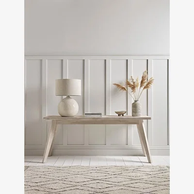 Cox and Cox Limewashed Parquet Console Table