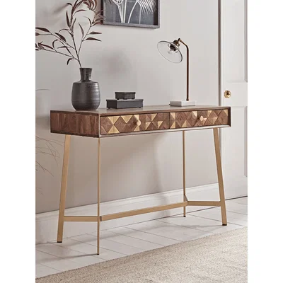 Cox and Cox Geometric Inlay Console Table