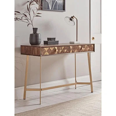 Cox and Cox Geometric Inlay Console Table