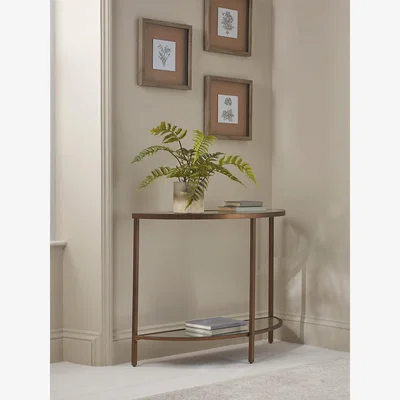 Cox and Cox Glass Display Console Table - Aged Bronze