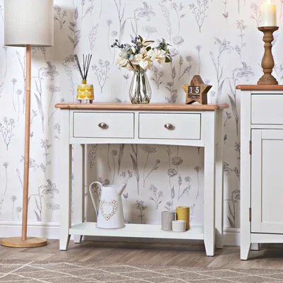 Chiltern Oak Furniture Gloucester White Painted Console Table