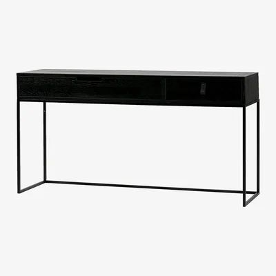Cuckooland Silas Oak Console Table in Black Night by Woood