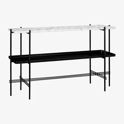 The Conran Shop TS Console Table With Tray in White Carrara Marble & Black