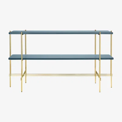 The Conran Shop TS Console Table in Navy Blue Glass & Brass