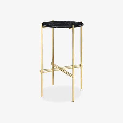 The Conran Shop TS Console Table in Black Marquina Marble & Brass 40cm