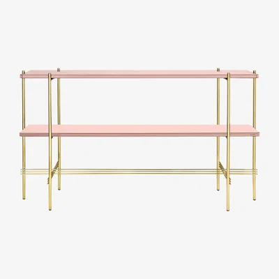 The Conran Shop TS Console Table in Vintage Red Glass & Brass