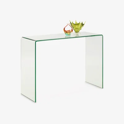 Dunelm Amali Bent Glass Console Table - Clear Clear