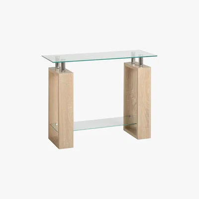 Dunelm Milan Glass Console Table Natural