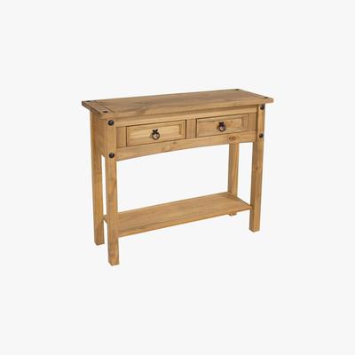 Dunelm Corona 2 Drawer Hall Table With Shelf Grey