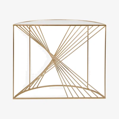Dunelm Return - Liberty Glass and Gold Half Moon Console Table