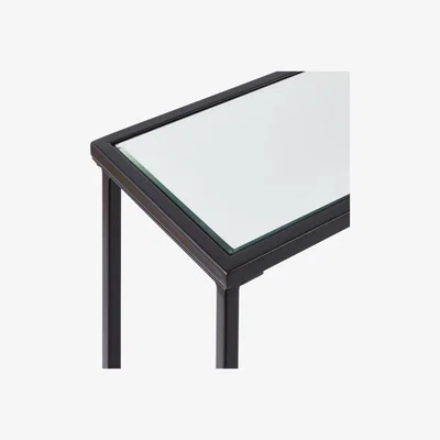 Dunelm Sullivan Black Mirrored Wide Slim Console Black